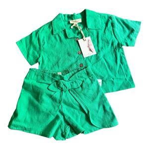 Jessica Simpson Girls Linen Blend Matching Set 3T